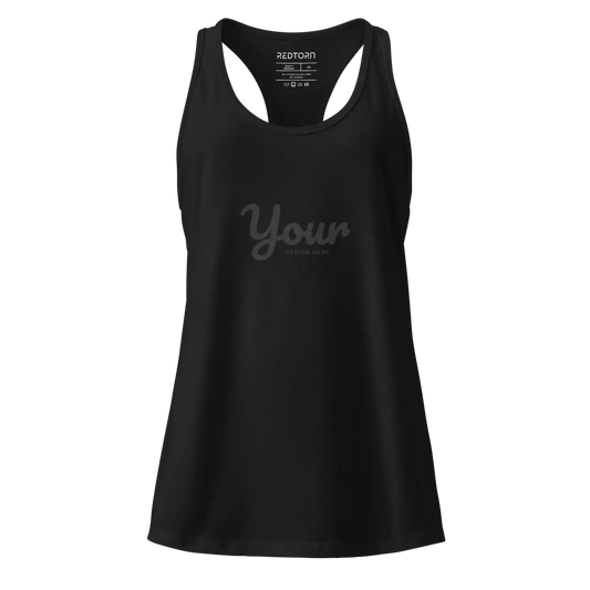 Black racerback tank with your text, cotton from Australian clothing brand