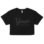 Custom streetwear crop top in relaxed fit for women’s apparel with your text here design