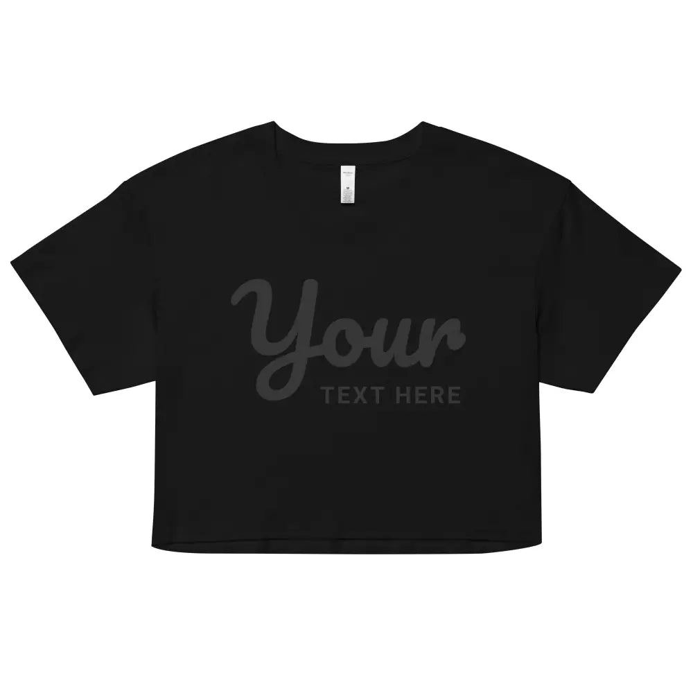 Custom text combed cotton relaxed fit crop top with dropped shoulders
