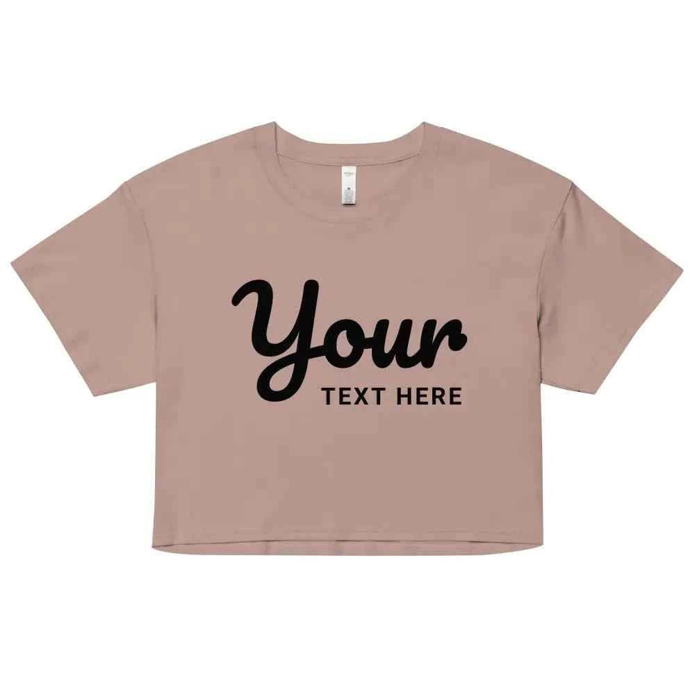 Custom Text Combed Cotton Relaxed Fit Crop Top