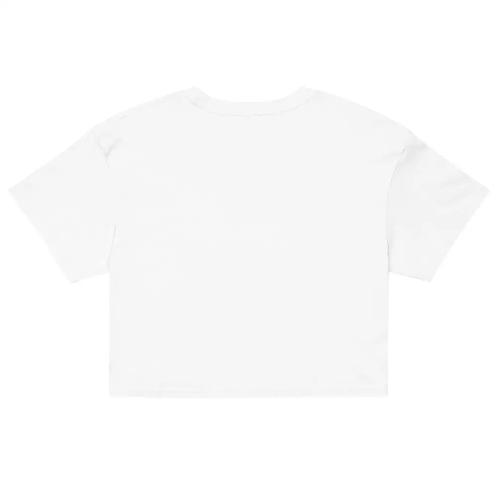 White combed cotton relaxed fit crop top with short sleeves and crew neck