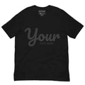 Custom text black t-shirt from Redtorn Clothing with your text here design