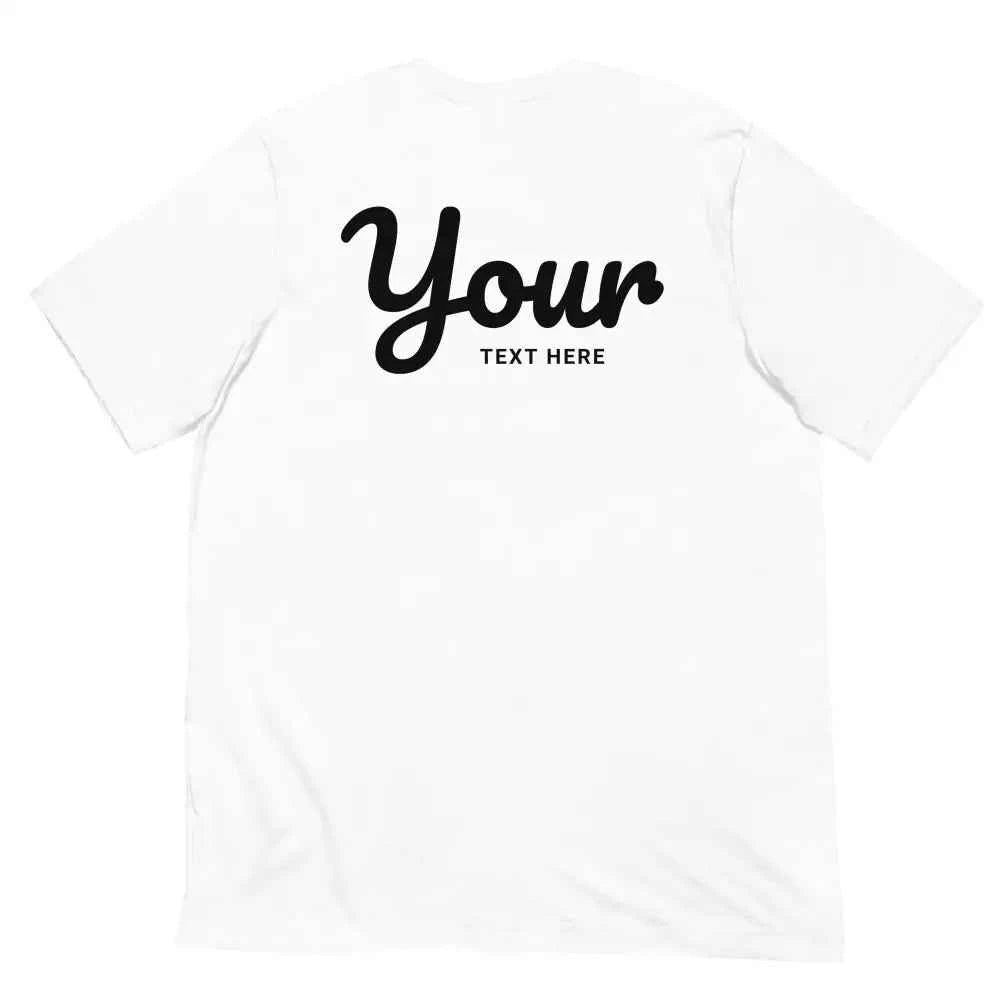 Custom text t-shirt from Redtorn Clothing with black cursive design
