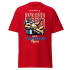 Red Dad Bod Beer Man graphic tee on cotton unisex classic big tee