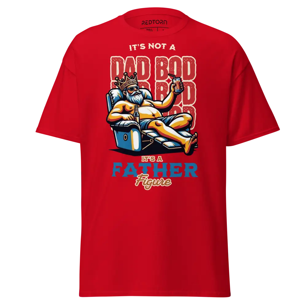 Red Dad Bod Beer Man graphic tee on cotton unisex classic big tee