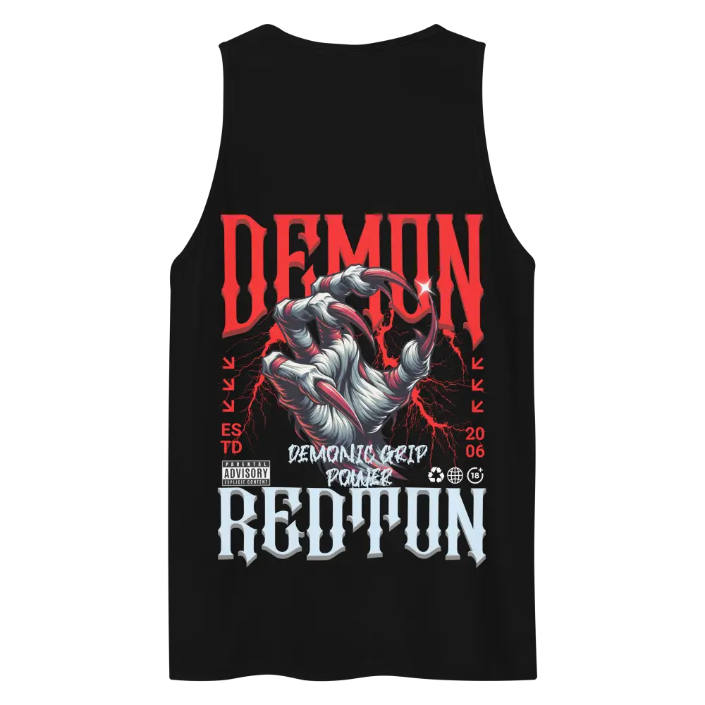Demonic graphic unisex classic tank top with aggressive streetwear design