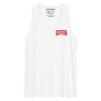 Demonic graphic unisex classic tank top in white with red redturn logo