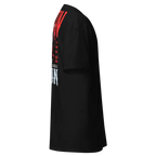 Black Adidas hoodie with red stripes in Demonic Grip Big Tee