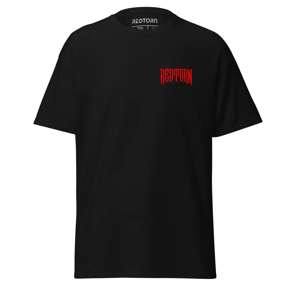 Demonic Grip Big Tee: black cotton unisex classic with red redtourn logo