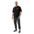 Demonic Grip cotton unisex classic black tee with red roophon logo