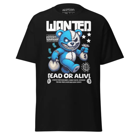 Wanted Bear Cotton Unisex Classic Tee with cartoon bear design