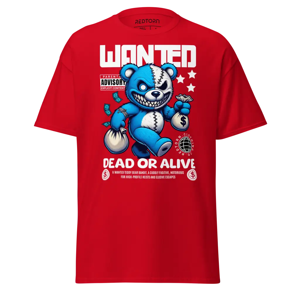 Red Wanted Bear Cotton Unisex Classic Tee with short sleeve length