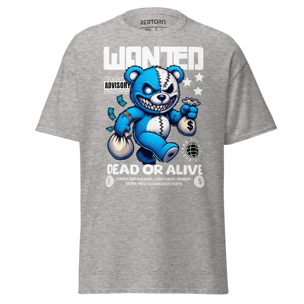 Grey Wanted Bear Cotton Unisex Classic Tee with short sleeve length