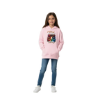 Pink eternal hope floral kids hoodie with colorful graphic design