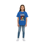 Eternal Hope Floral Kids Tee: blue short-sleeve stylish kids clothing with white gold text and floral egg design