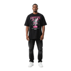 Exquisite Cupid graphic cotton classic big tee with pink angel print