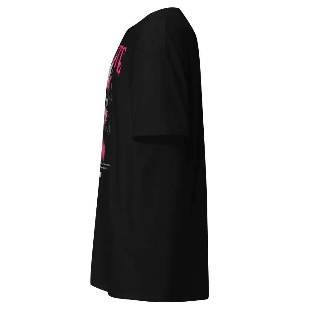 Exquisite Cupid graphic cotton classic black adidas big tee with pink floral design