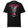 Exquisite Cupid graphic cotton classic black tee with pink woman in flight design and redtoan brand