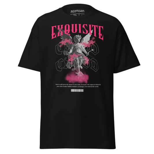 Redtoan Flying Woman unisex classic tee in black with pink and white design