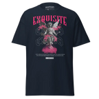 Exquisite Cupid navy blue graphic cotton classic tee with angel and red trim