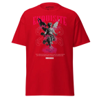 Exquisite Cupid graphic cotton classic tee with motion figure and repeated exquisite text