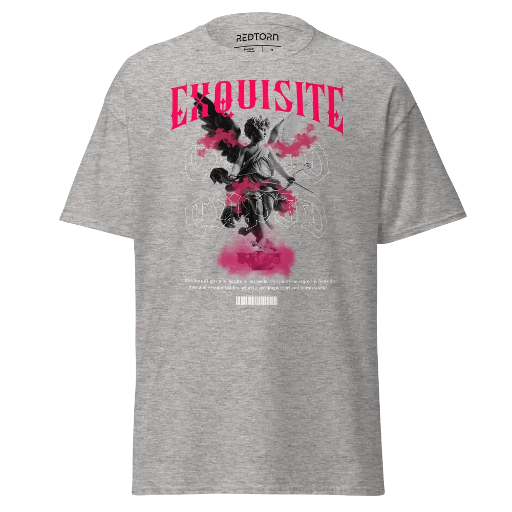 Exquisite Cupid graphic cotton classic tee with samurai silhouette