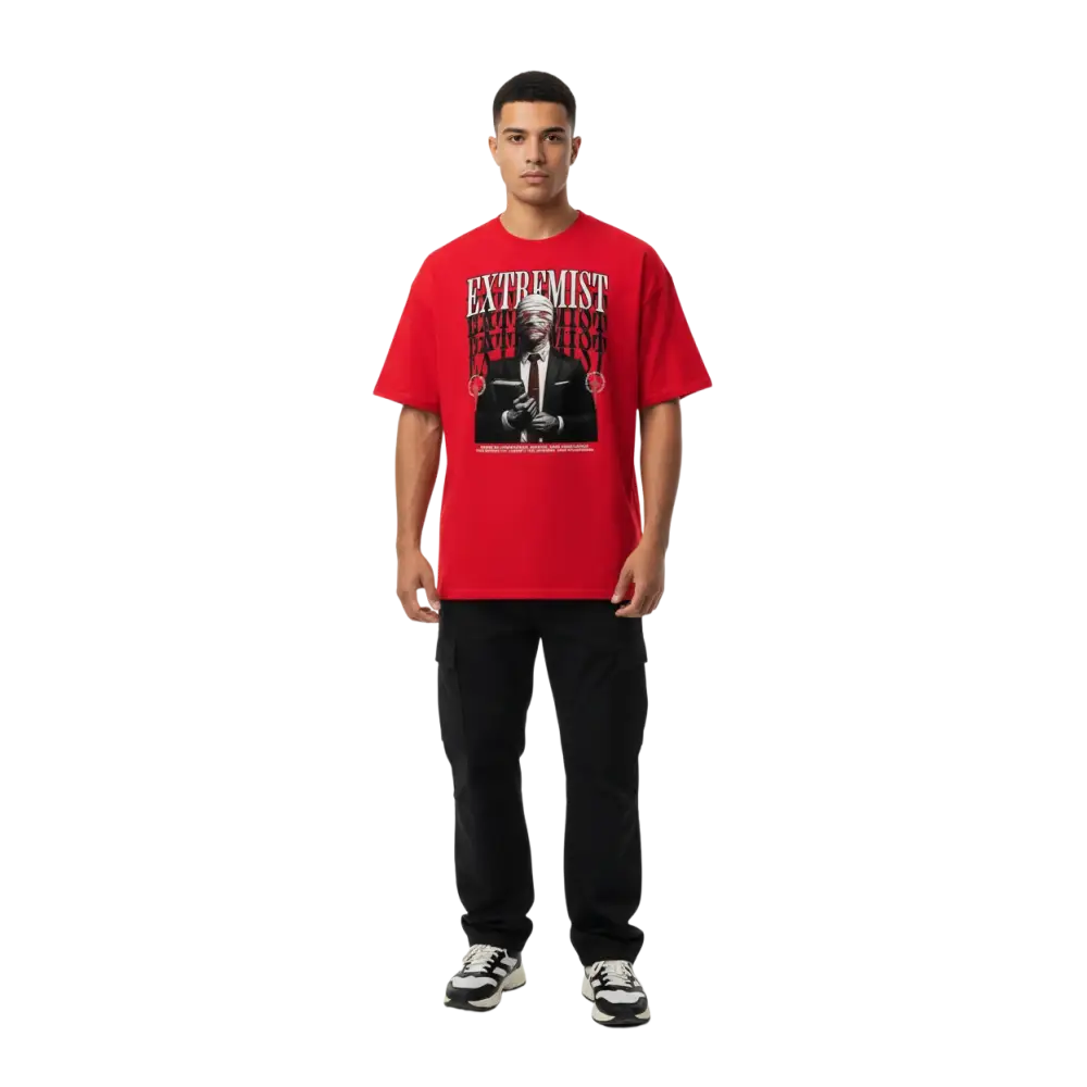 Red Extremist Mummy graphic tee: cotton unisex classic with unapologetic style