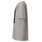 Cotton unisex classic Extremist Suit graphic tee in heather gray with back pocket design