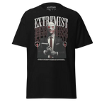 Cotton unisex classic graphic tee with extremist suit design in unapologetic style