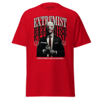 Cotton unisex classic graphic tee with extremist suit design in unapologetic style