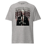 Cotton unisex classic graphic tee: extremist suit man design in unapologetic style