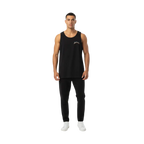 Black premium tank top with fire skull graphic and embroidered logo