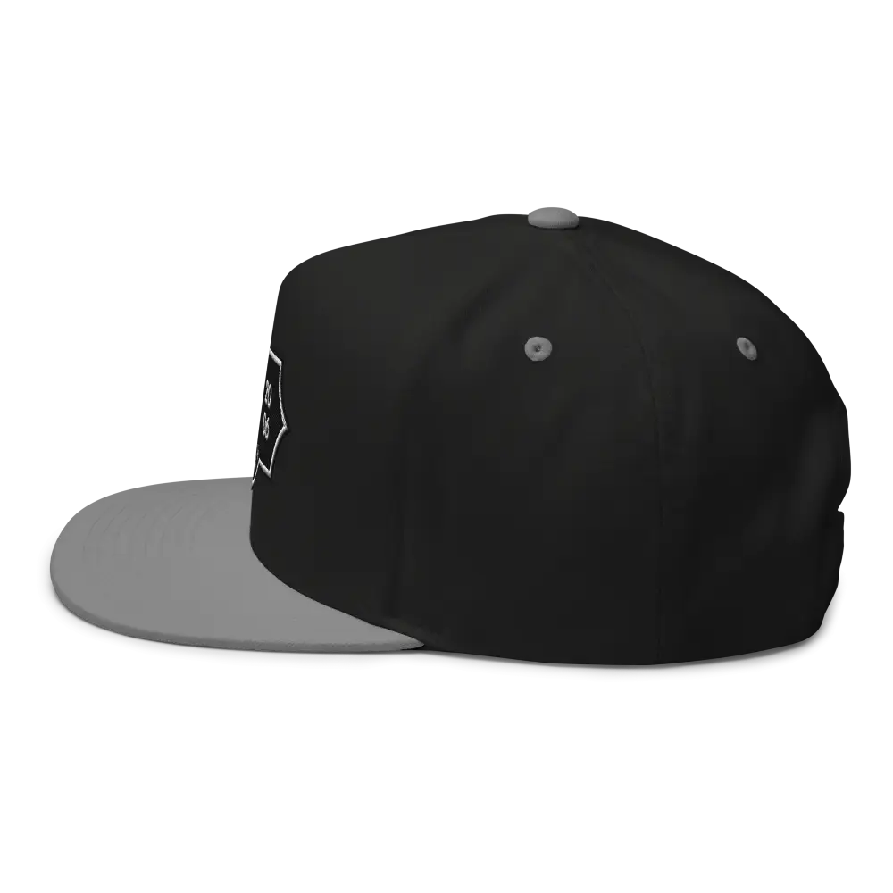 RC Monogram Flat Bill Snapback Cap with black design and white logo