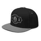 RC Monogram Flat Bill Snapback Cap with black gray design and white RC monogram logo, unisex headwear