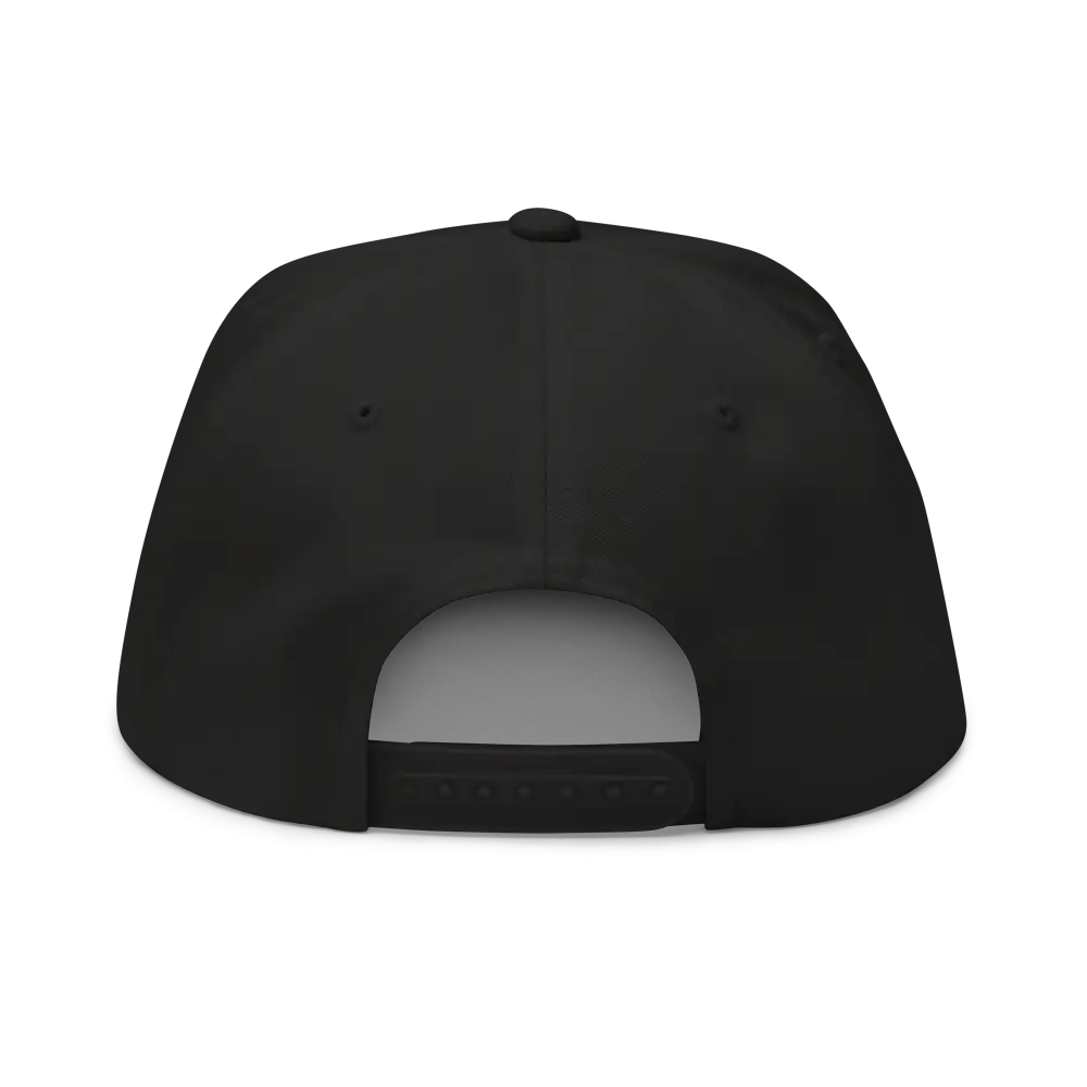 RC Monogram Flat Bill Snapback Cap with black cotton design