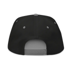 Black and gray RC Monogram flat bill snapback cap with adjustable strap