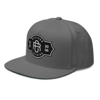 Gray RC Monogram Flat Bill Snapback Cap with white logo