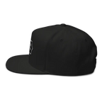 RC Monogram flat bill snapback cap in black with white logo