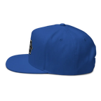 Royal blue RC Monogram flat bill snapback cap with white logo