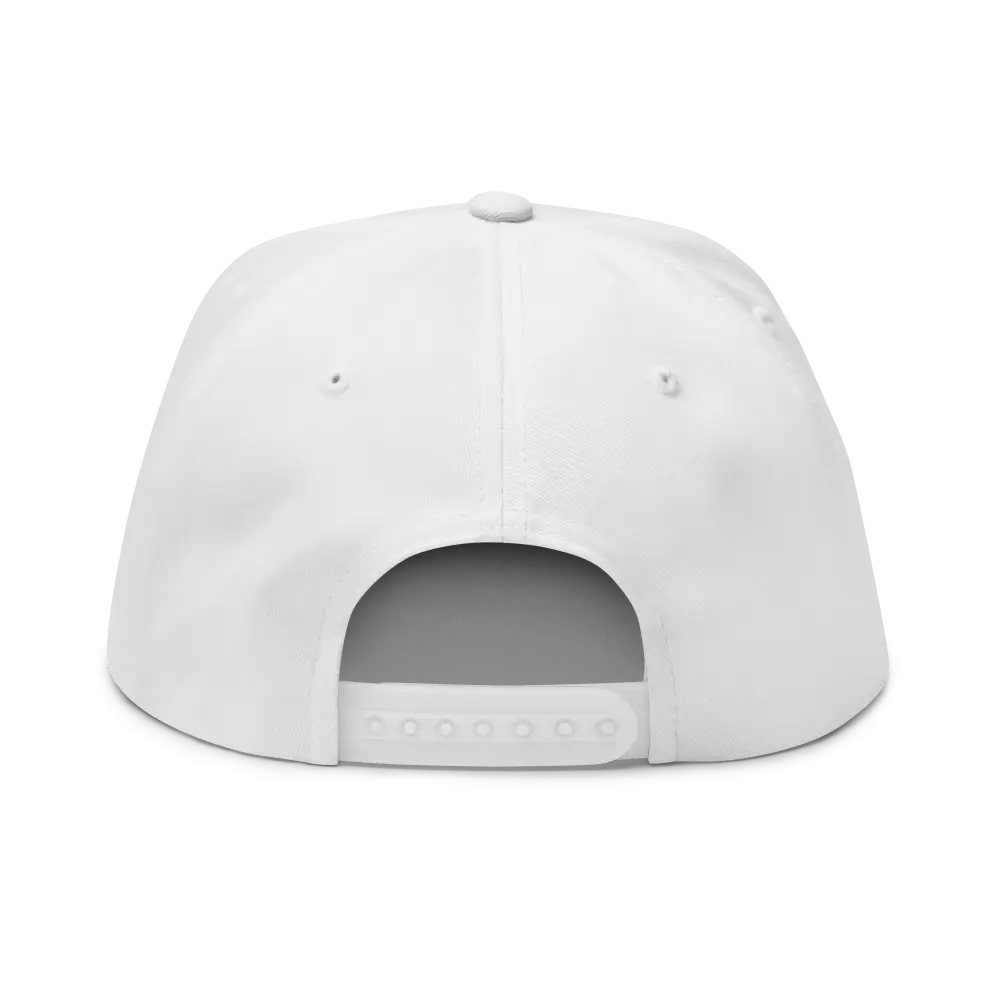 RC Monogram Flat Bill Snapback Cap with white cotton design