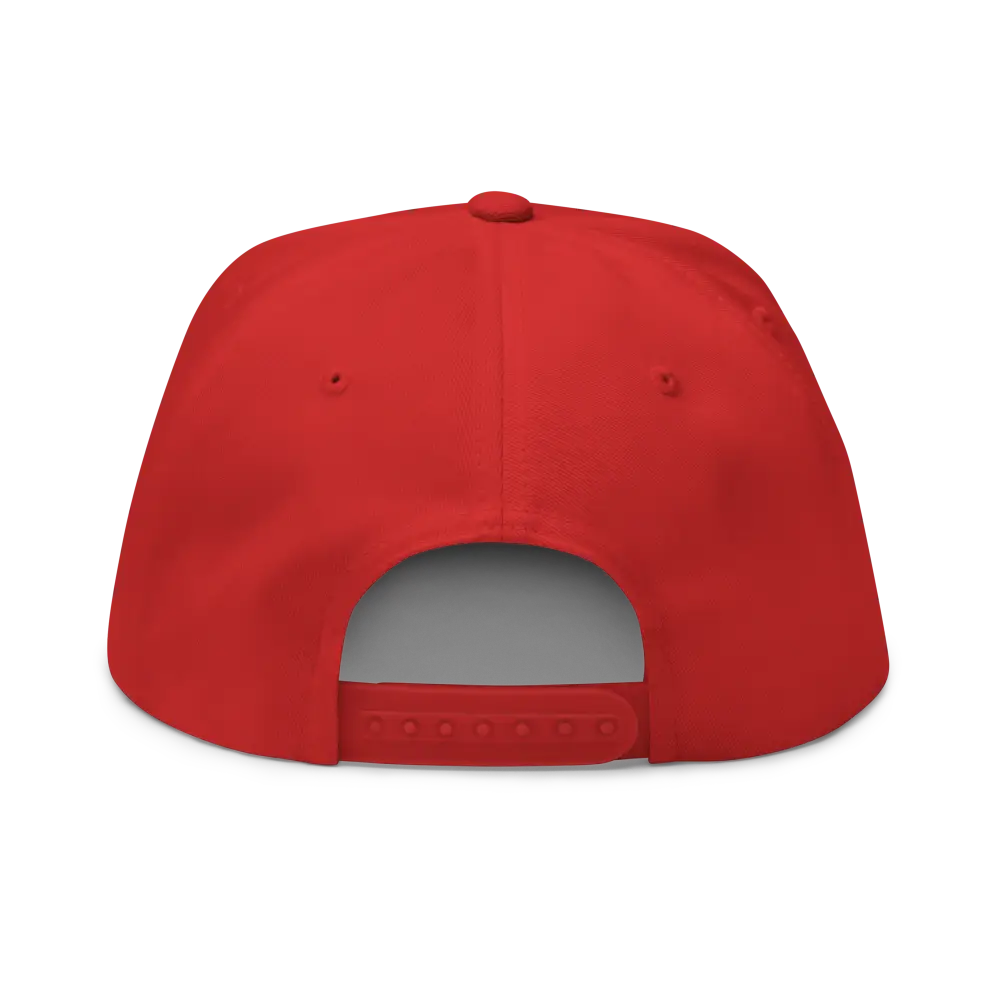 RC Monogram Flat Bill Snapback Cap with Red Cotton Design
