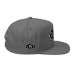 Gray RC Monogram Flat Bill Snapback Cap with black and white logo