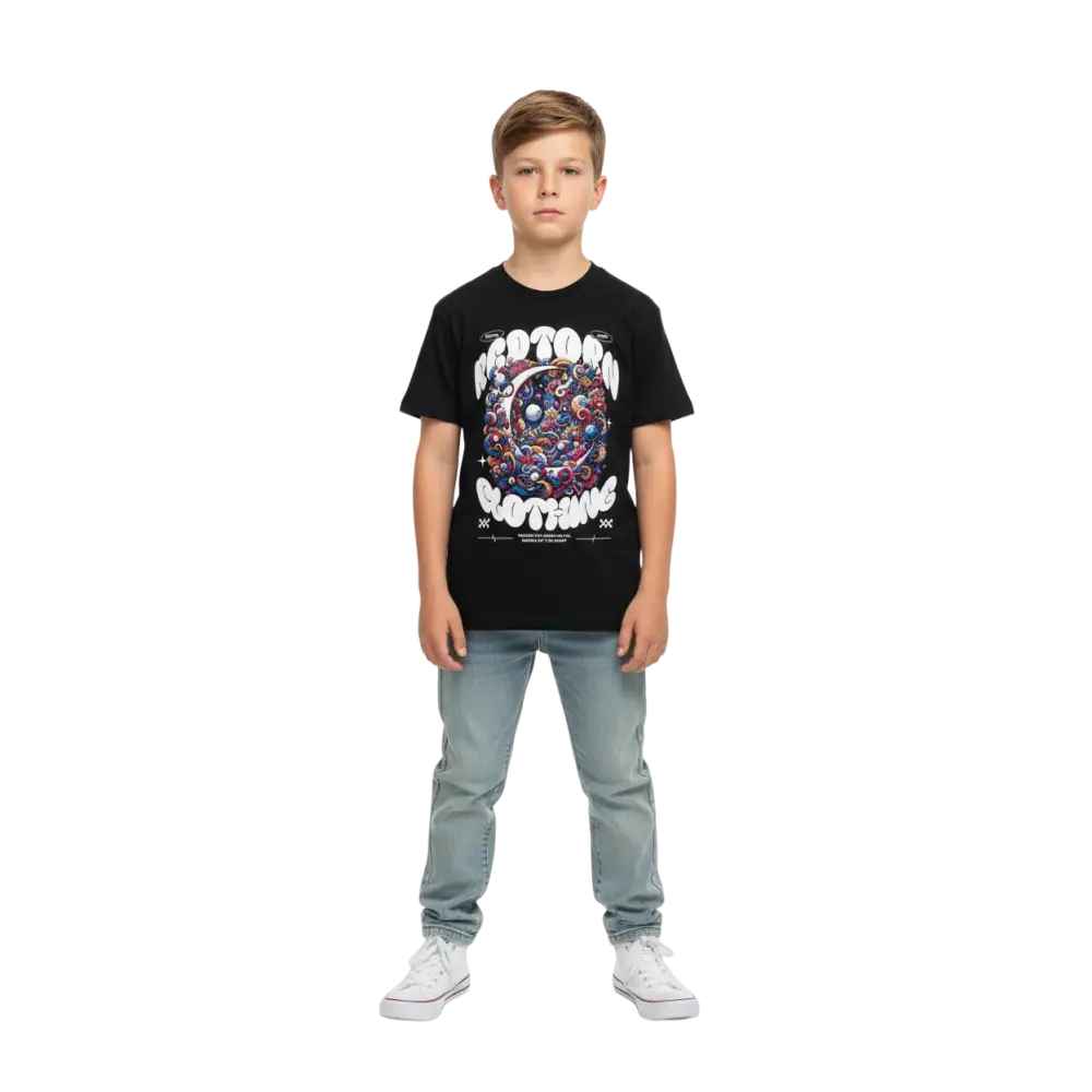 Galaxy Space Kids Cotton T-Shirt with colorful space design