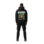 Gluttony hoodie from Deadly Sins Collection: black with green gold gluttony graphic