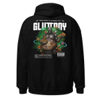 Gluttony Hoodie from Deadly Sins Collection: muscular figure and food graphic in Australian streetwear