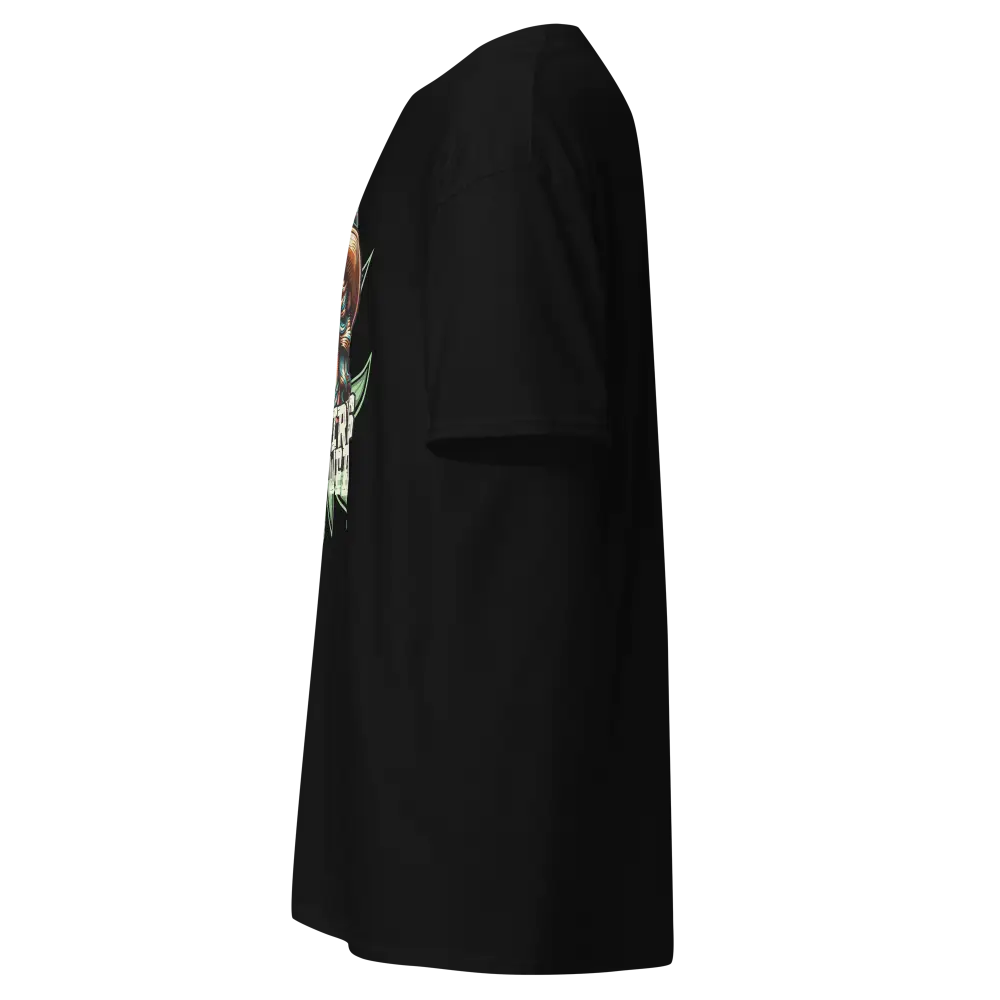 Black marijuana woman graphic cotton tee with back hoodie design