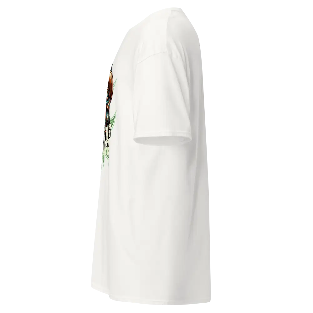 White Marijuana Woman Graphic Cotton Tee with floral back design