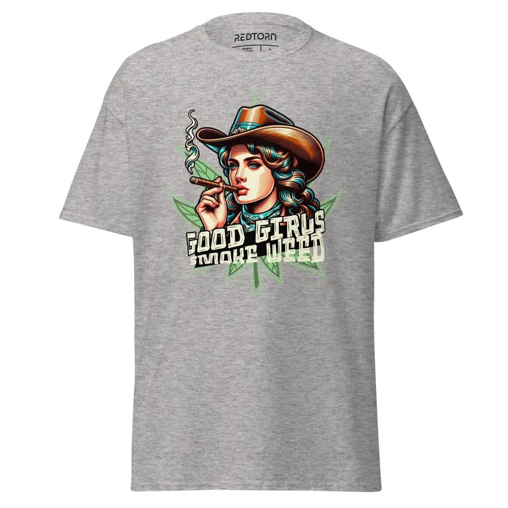 Heather Gray Marijuana Woman Graphic Cotton Unisex Tee