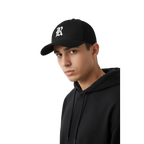 Gothic R flexi fit baseball cap with white puff embroidery r logo