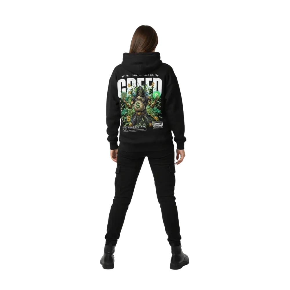 Greed hoodie from seven deadly sins collection in premium Australian streetwear